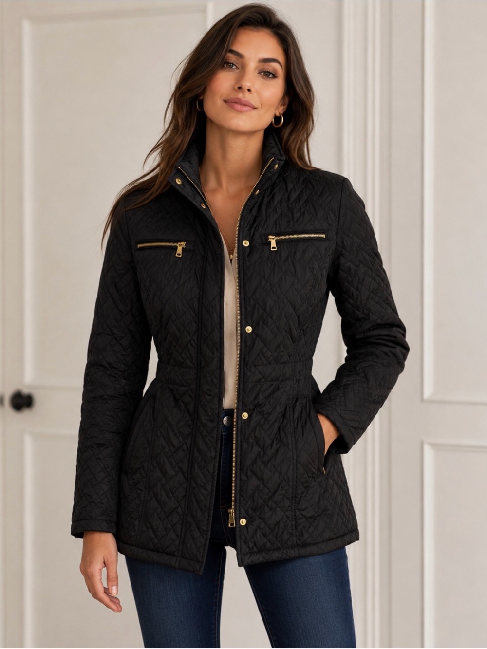 ✨SALE!!!✨COLE HAAN✨NWT✨CHIC QUILTED BLACK COAT JACKET